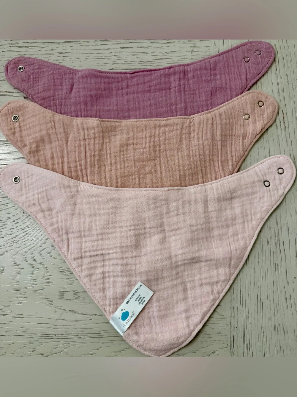 Carter's & Cloud Island Bandana Snap Pastel Bibs Set of Five One Size